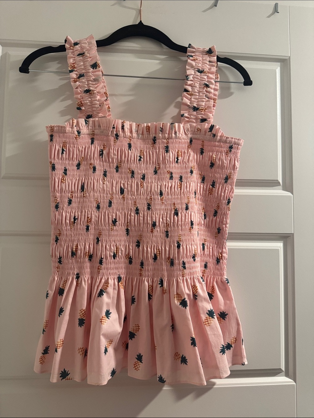 kate spade Pink Pineapple Print Smocked Tank Top